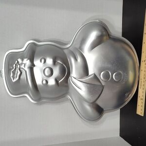 Wilton Silver Snowman Cake Pan Large, Vintage 1989